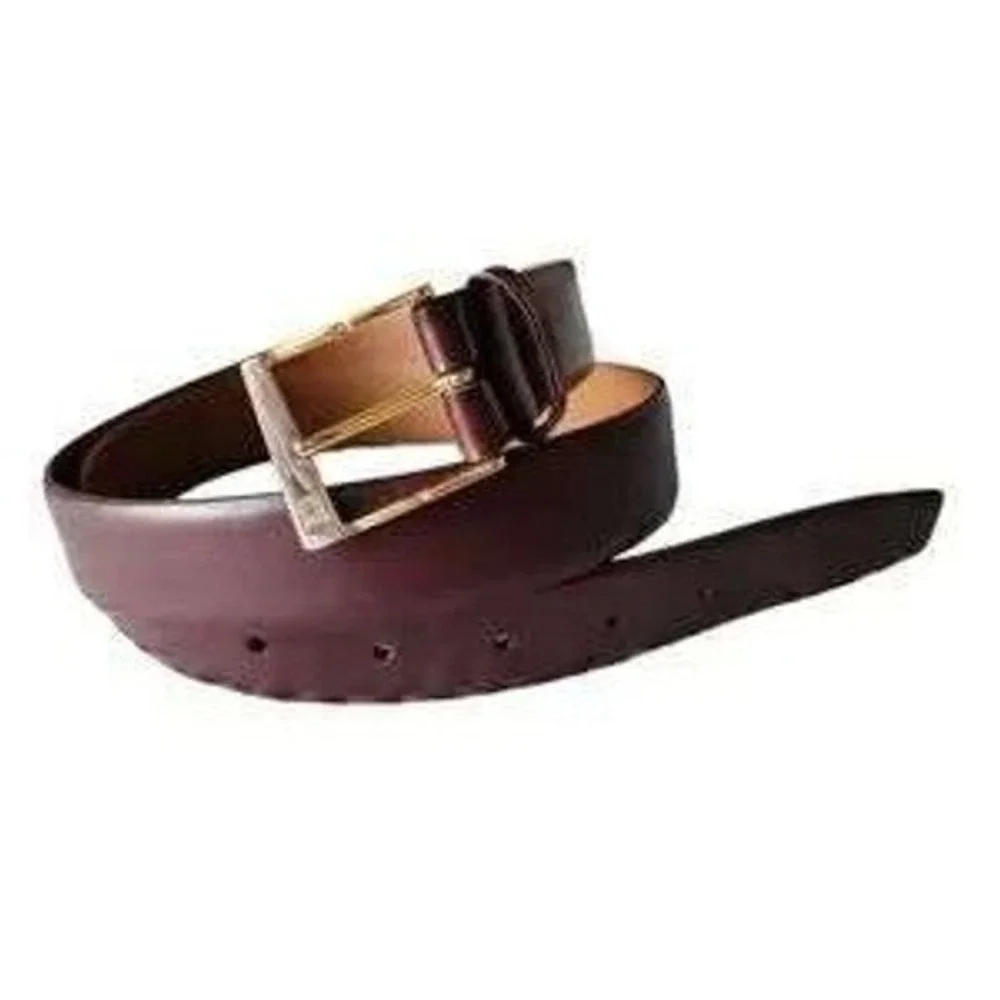 Christian Dior Belt Brown Like New Leather Gold Buckle Dress Accessory